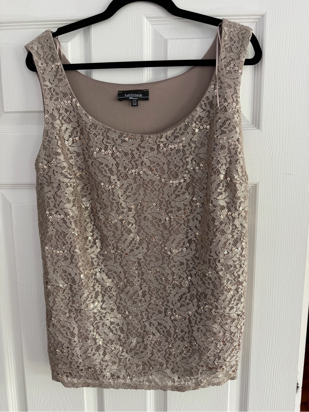 RM Richard’s Sequin Lace Tank Top - Beige